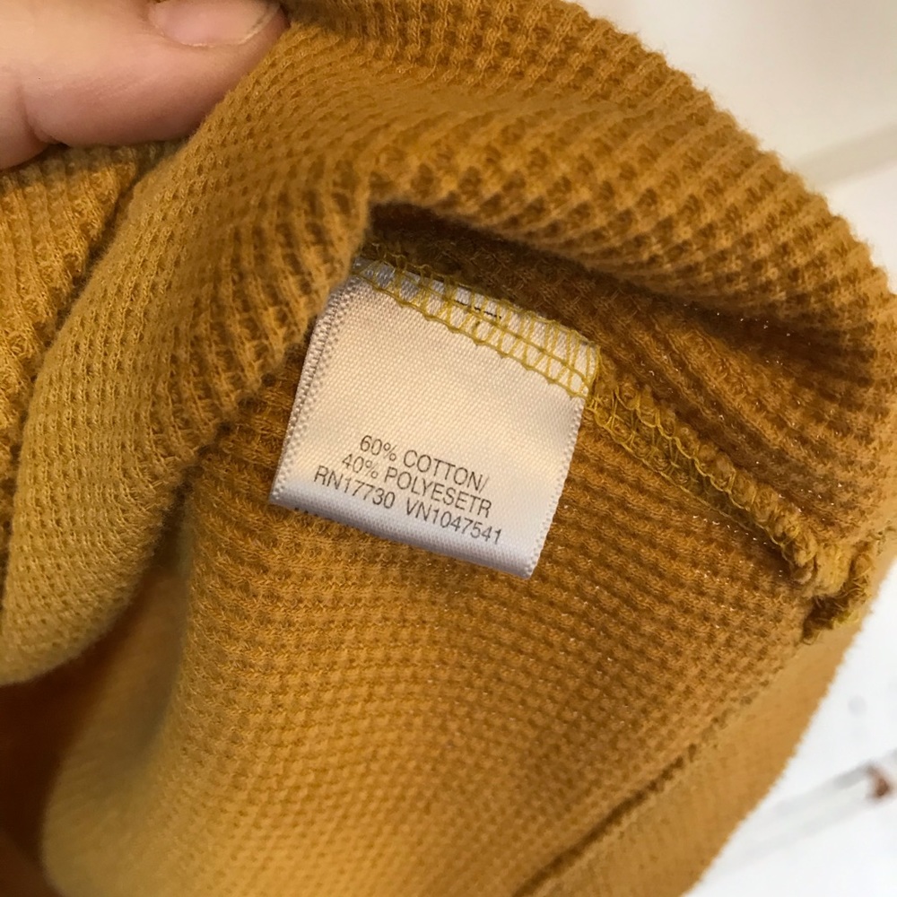 2 for $10 Mustard Waffle Thermal Long Sleeve - Picture 4 of 7